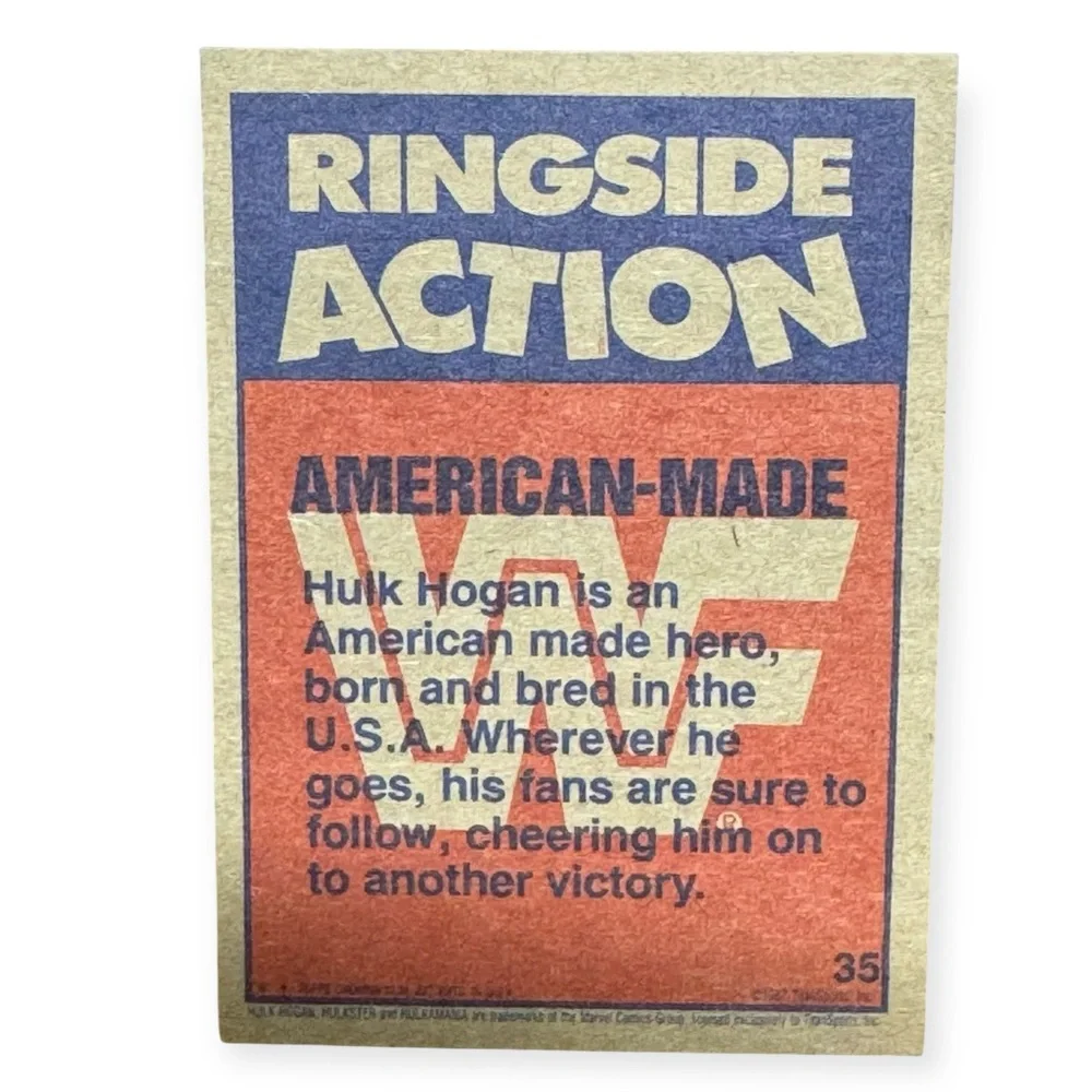 Topps 1987 Hulk Hogan American-Made WWF Trading‎ Card